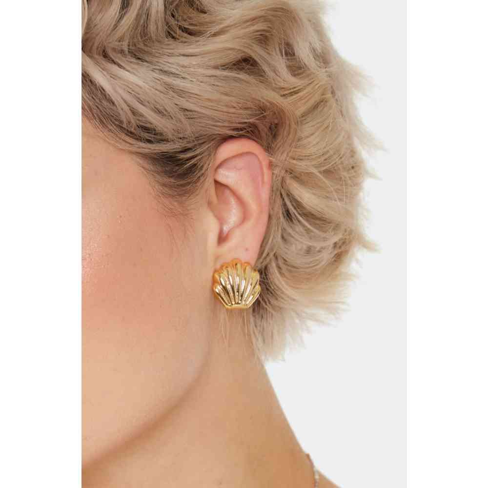 Voodoo Vixen - Retro Gold Shell Des boucles d'oreilles - Couleur or